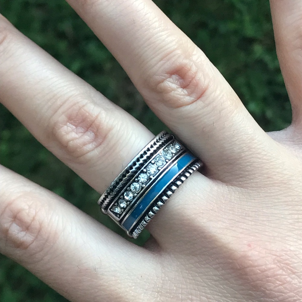 Ring! Blue, silver, sparkly stones :)